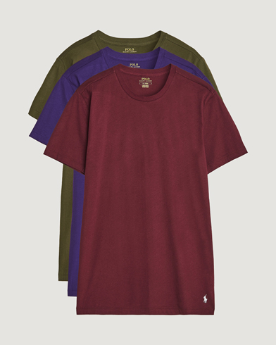 Heren | Polo Ralph Lauren | Polo Ralph Lauren | 3-Pack Crew Neck T-Shirt Wine/Green/Purple