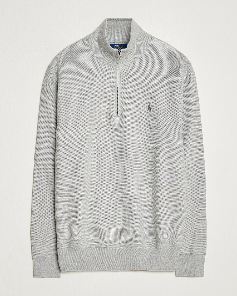 Polo Ralph Lauren Textured Half Zip Andover Heather – Grijs
