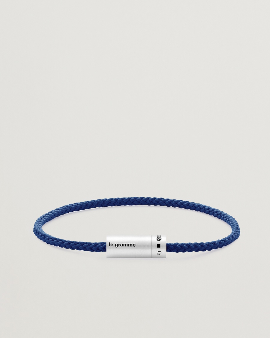 LE GRAMME Nato Cable Bracelet Blue/Sterling Silver 7g – Blauw