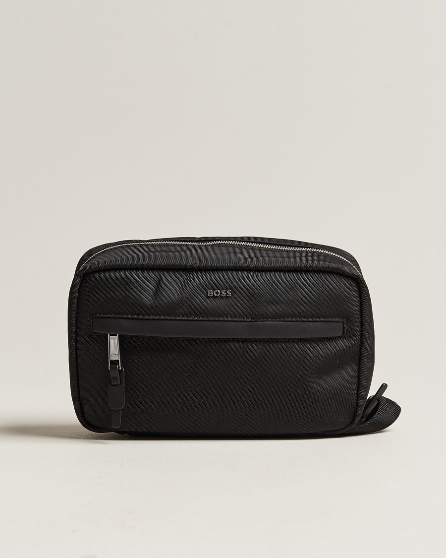 BOSS BLACK Highway Washbag Black – Zwart