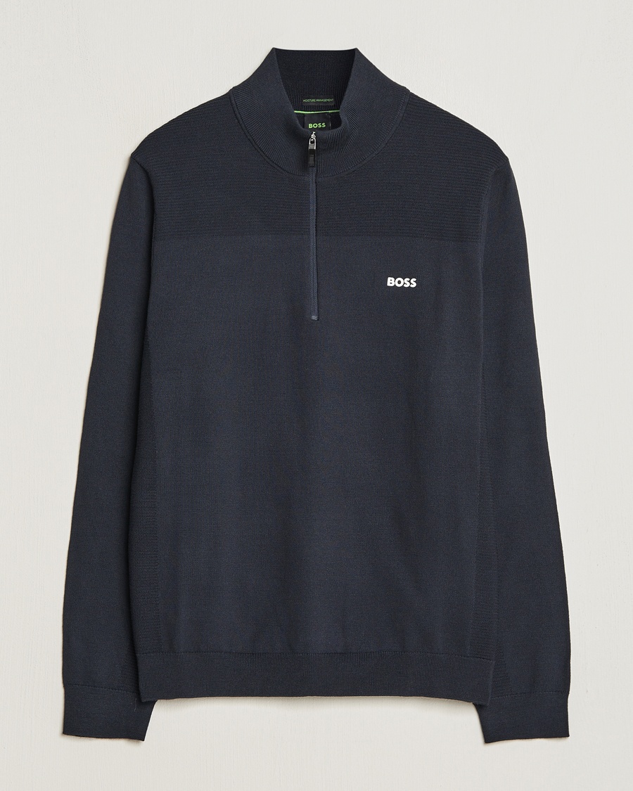 Heren | Truien | BOSS GREEN | Momentum Knitted Half Zip Dark Blue