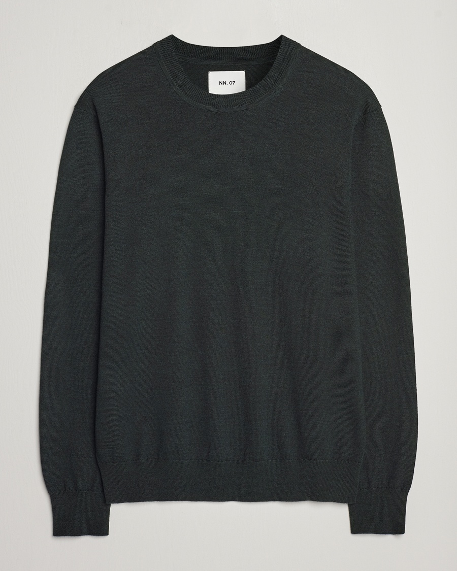 NN07 Ted Merino Crew Neck Pullover Dark Army – Groen