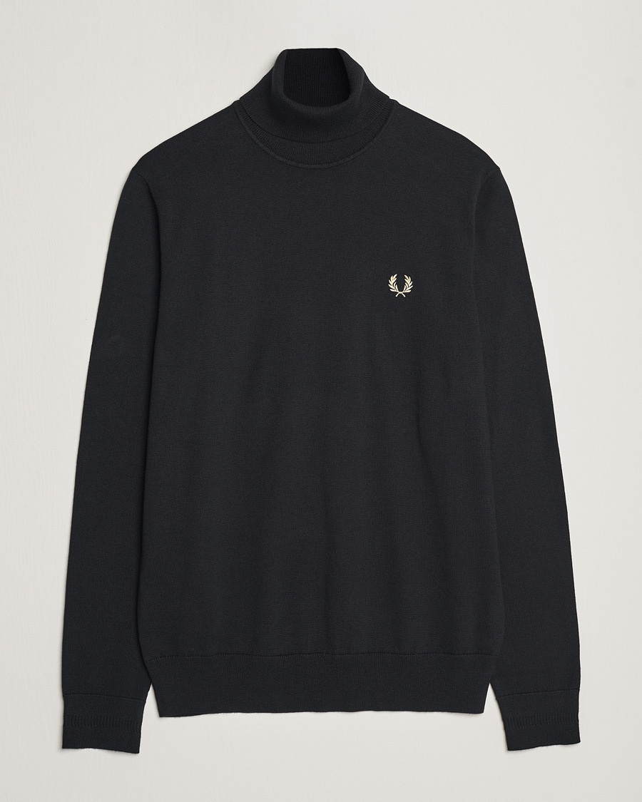 Fred Perry Classic Rollnock Jumper Black – Zwart