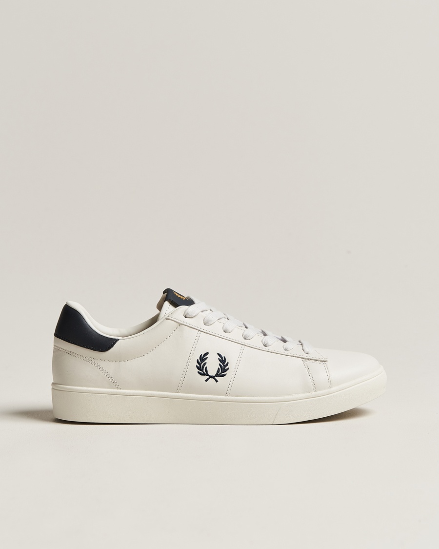 Fred Perry Spencer Leather Sneakers Porcelain/Navy – Wit