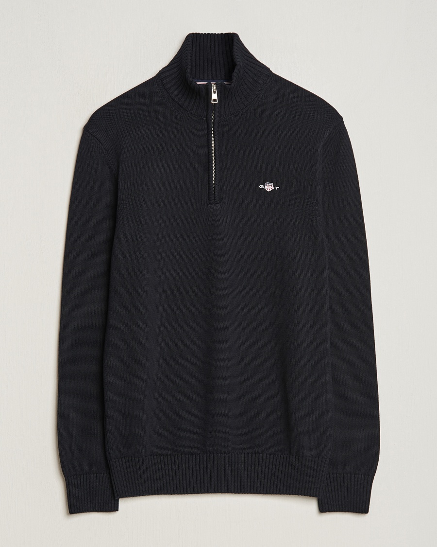 Gant Cotton Half Zip Black – Zwart