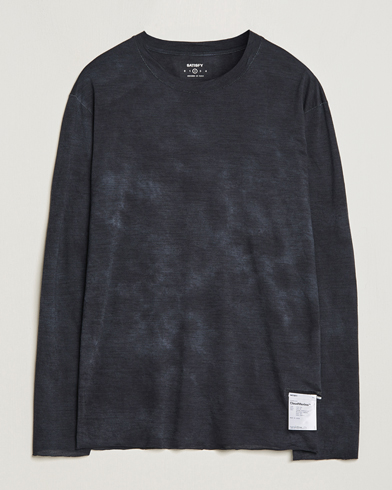 Heren | T-Shirts | Satisfy | CloudMerino Long Sleeve T-Shirt Batik Black