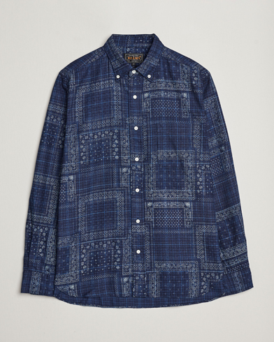 Heren | Sale | BEAMS PLUS | Patchwork Button Down Shirt Indigo
