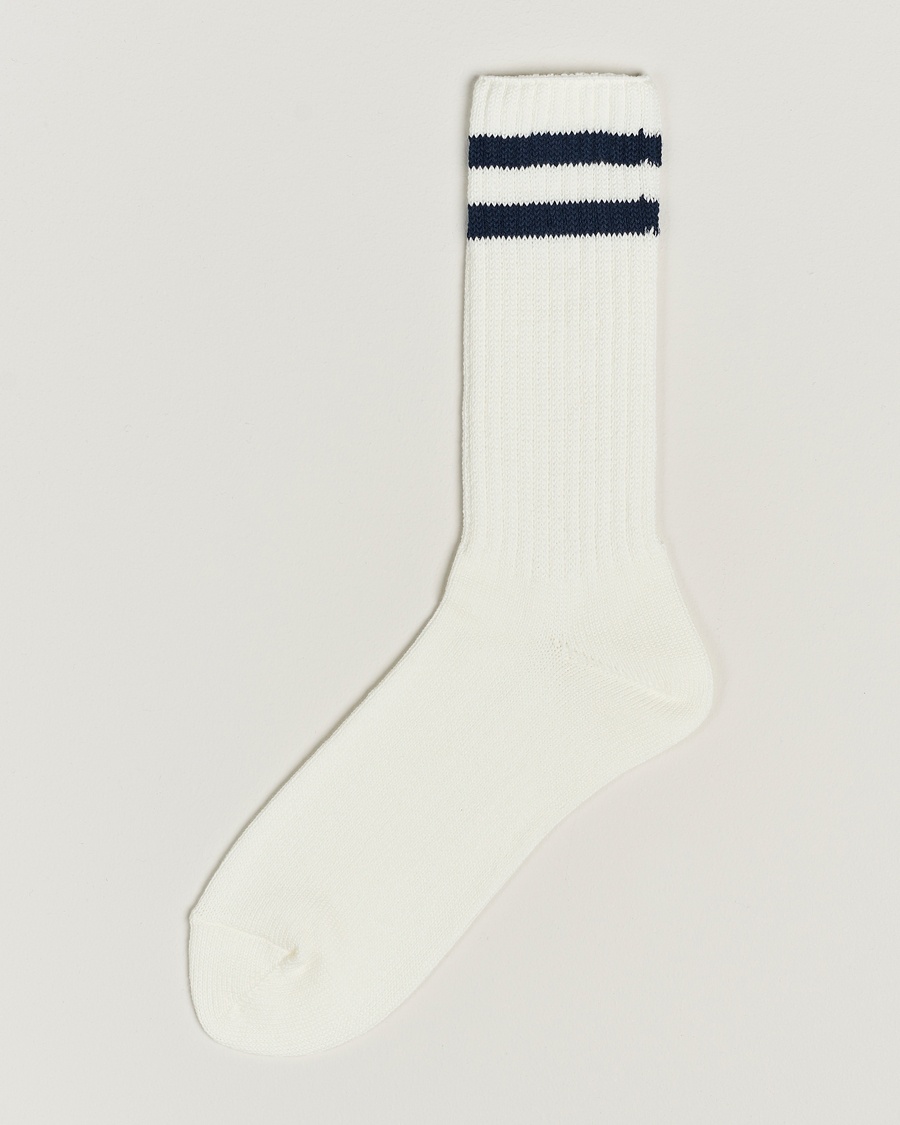 BEAMS PLUS BEAMS PLUSSchool Boy SocksWhite/Navy – Wit
