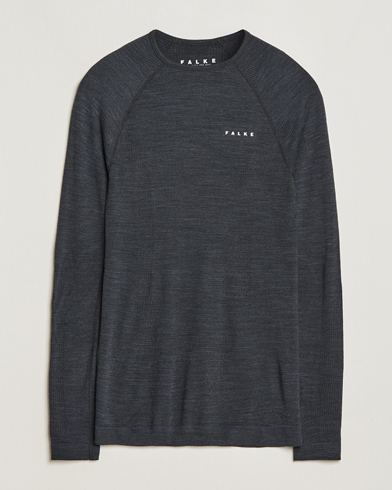 Heren | Thermisch Ondergoed | Falke Sport | Falke Long Sleeve Wool Tech Shirt Black