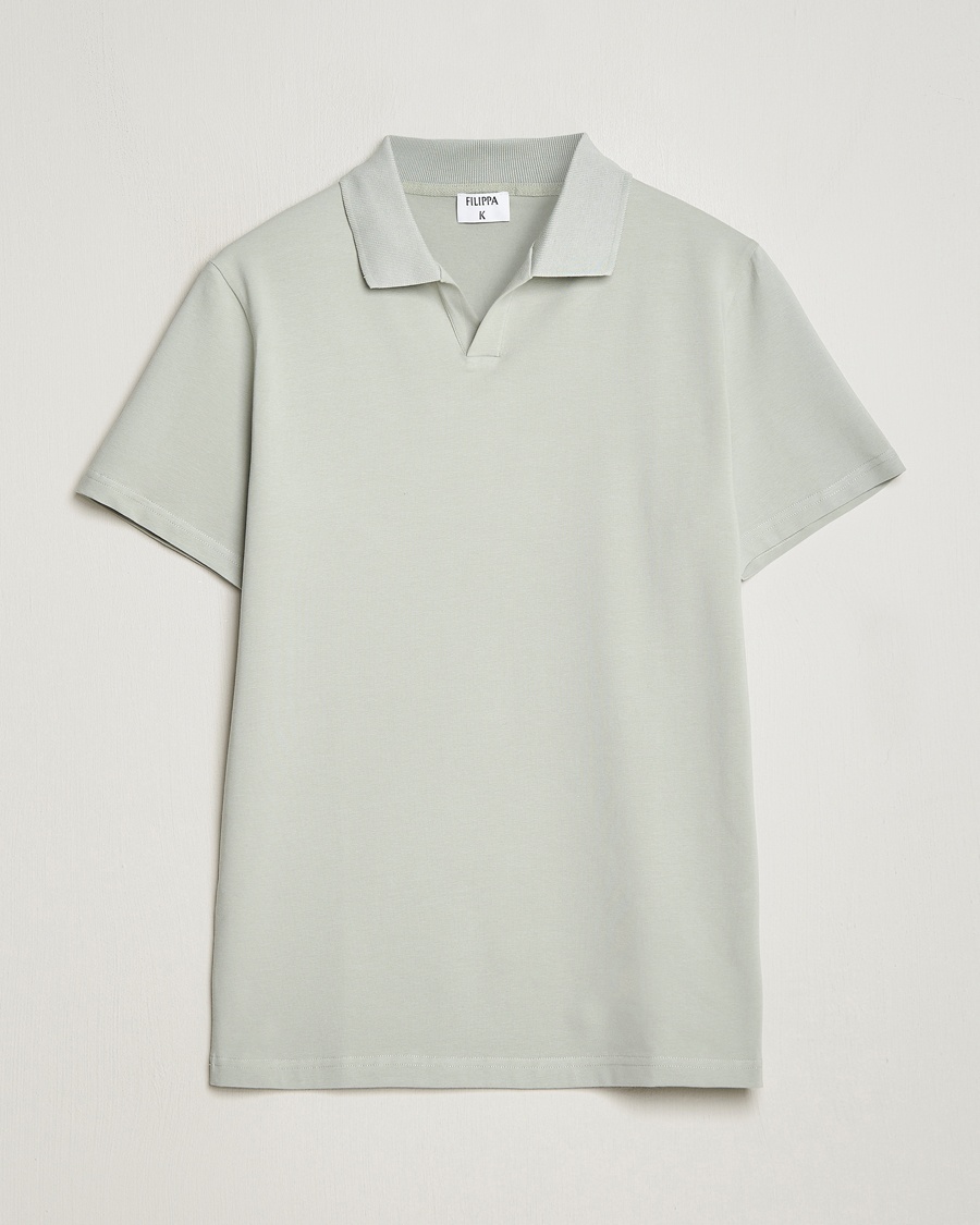 Heren | | Filippa K | Soft Lycra Polo T-Shirt Green Grey