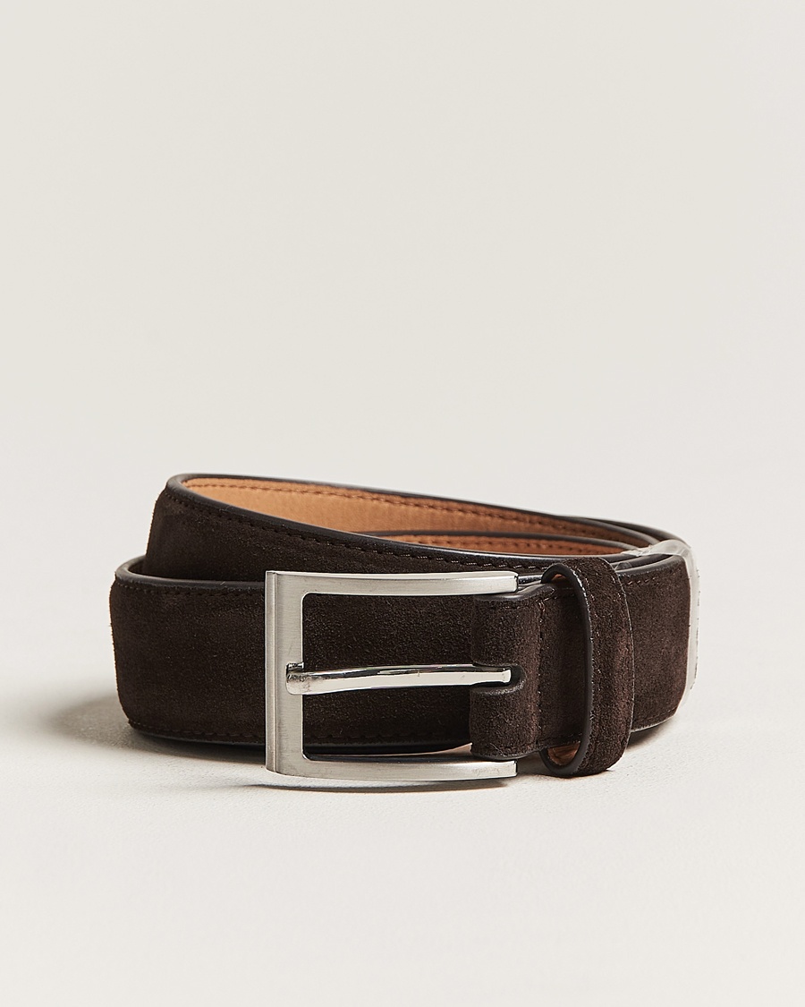 Loake Shoemakers William Suede Belt Dark Brown – Bruin