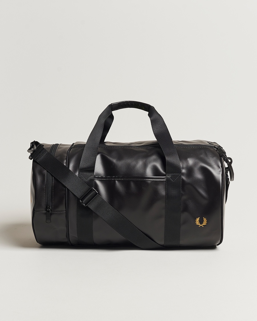 Fred Perry Tonal Classic Barrel Bag Black/Gold – Zwart