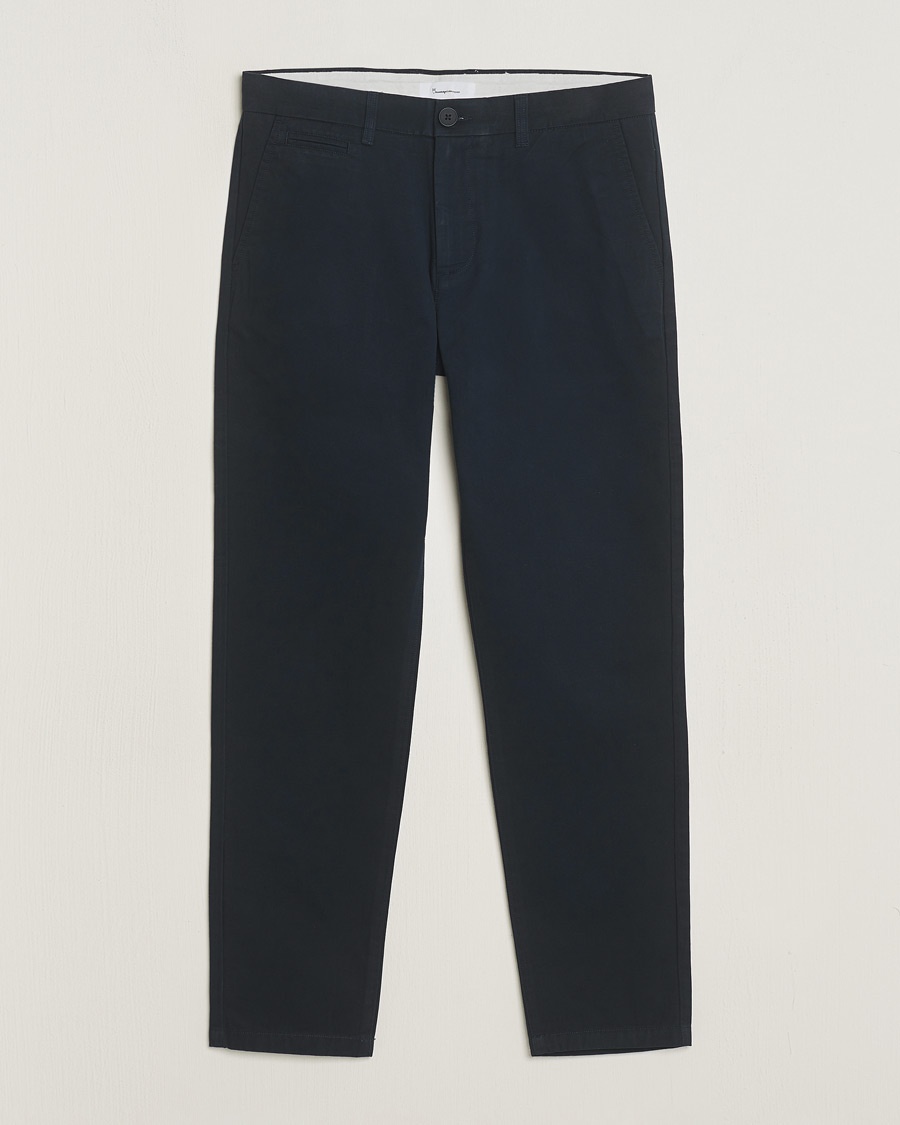 KnowledgeCotton Apparel Chuck Regular Cotton Twill Chino Total Eclipse – Blauw