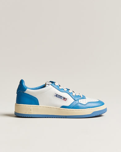 Heren | Sneakers | Autry | Medalist Low Bicolor Leather Sneaker White/Blue