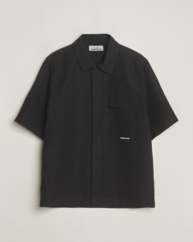 Heren | Overhemden | Stone Island | Cotton/Hemp Short Sleeve Shirts Black