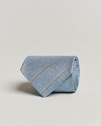Heren |  | Stenströms | Striped Silk Tie Light Blue