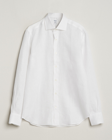  Soft Linen Cut Away Shirt White