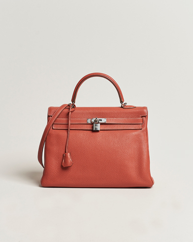Heren | Gifts for Her | Hermès Pre-Owned | Kelly 35 Handbag Taurillion Clemence Orange 