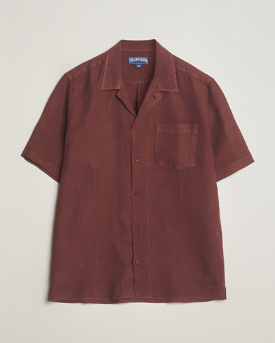 Heren | Overhemden | Vilebrequin | Carhli Resort Short Sleeve Shirt Acajou