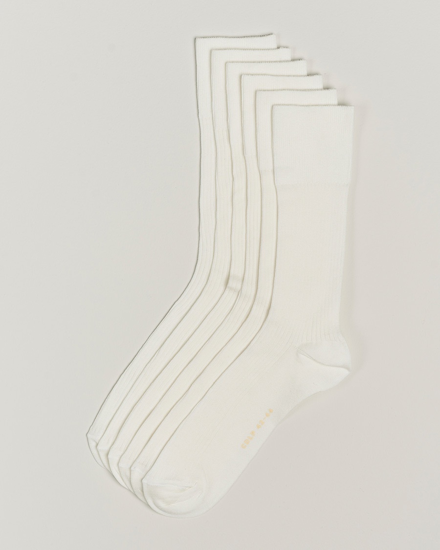 CDLP 6-Pack Cotton Rib Socks White – Wit