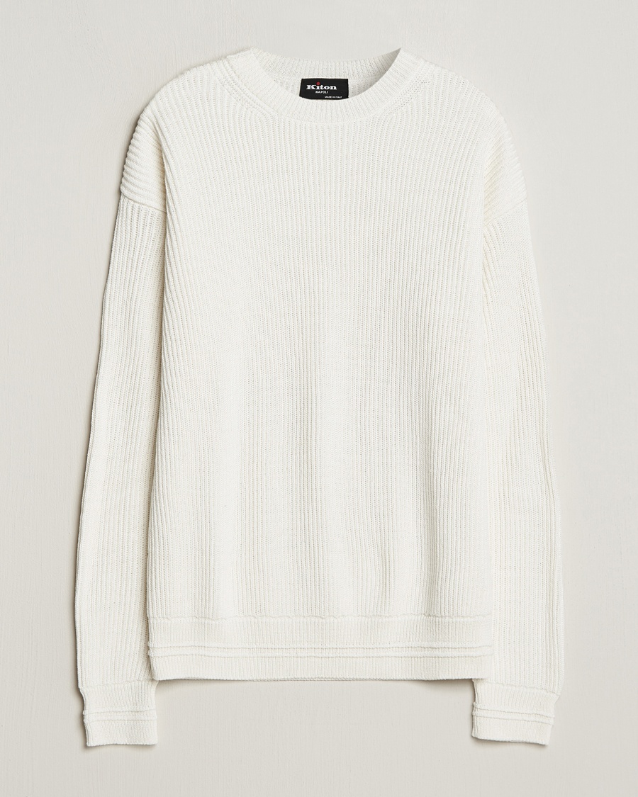  Cotton/Silk Rib Pullover Off White