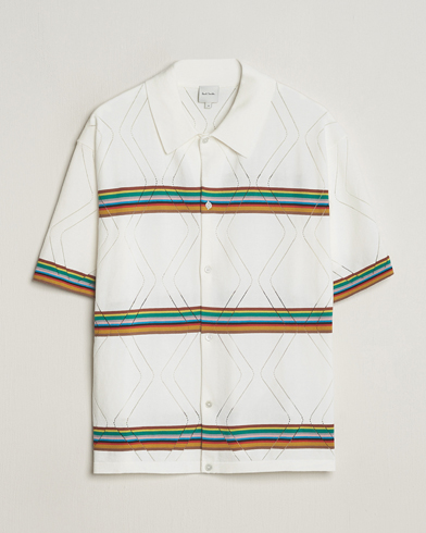 Heren | Overhemden | Paul Smith | Cotton Knitted Short Sleeve Shirt White