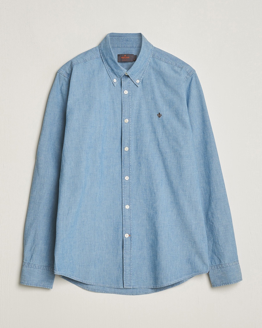 Morris Slim Fit Chambray Shirt Blue – Blauw