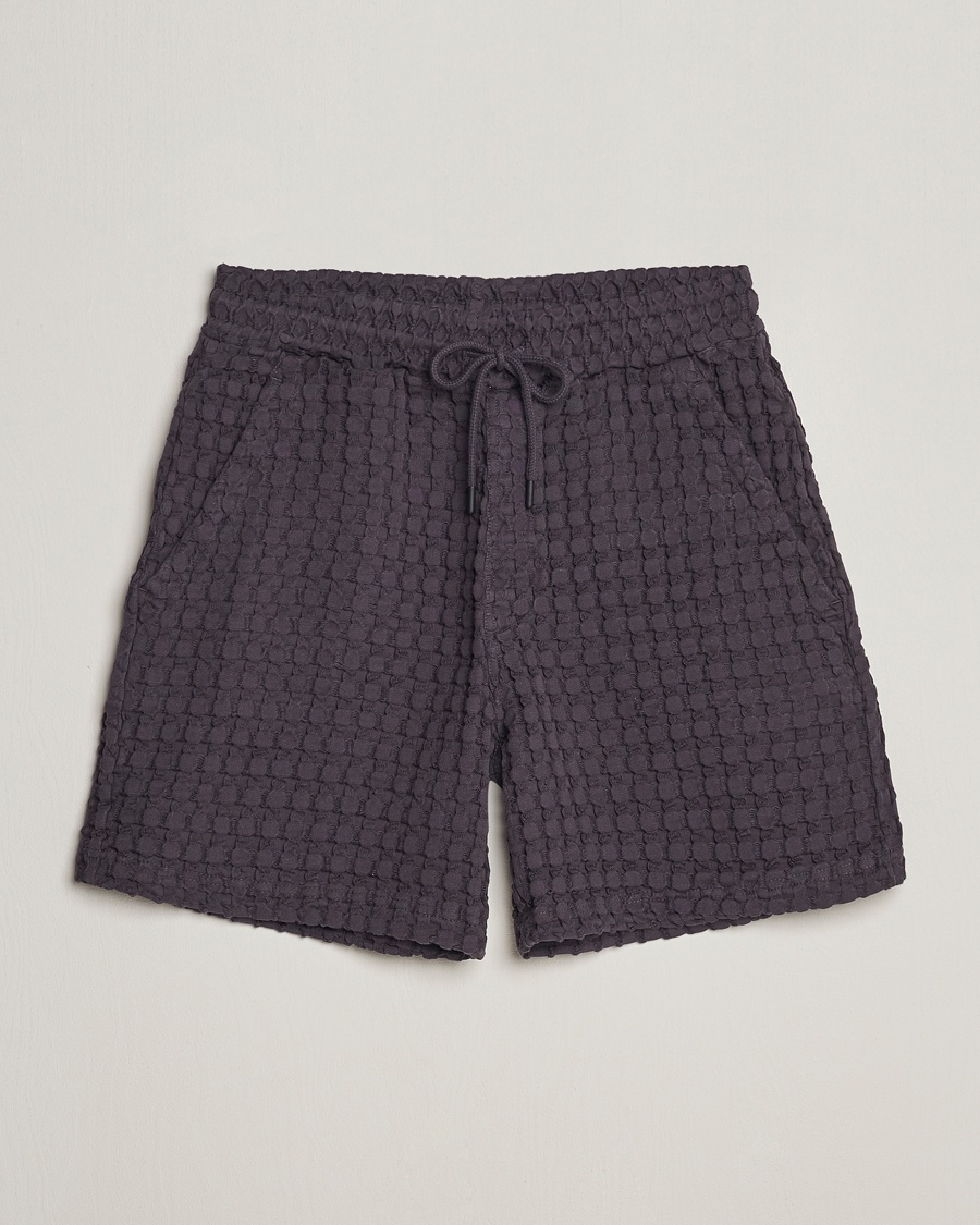 OAS Porto Waffle Shorts Nearly Black – Zwart