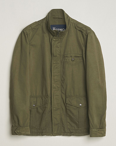 Heren | Jassen | Herno | Washed Cotton/Linen Field Jacket Military