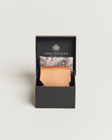 Heren |  | Amanda Christensen | Box Set Silk Twill 8cm Tie With Pocket Square Orange