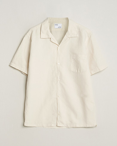 Heren | Overhemden | Colorful Standard | Cotton/Linen Short Sleeve Shirt Ivory White