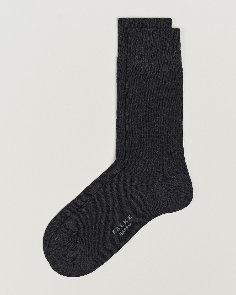 Falke Happy 2-Pack Cotton Socks Anthracite Melange – Grijs