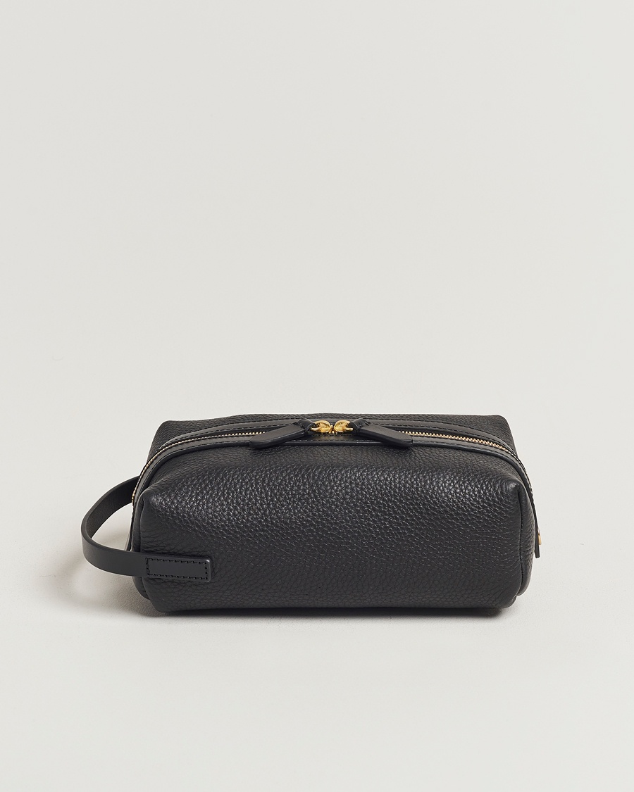 Mismo Groom Pebbled Leather Washbag Black – Zwart