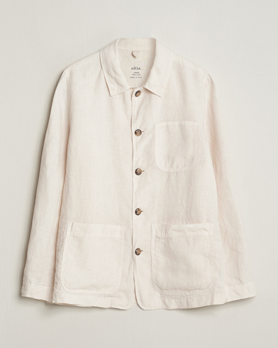 Heren | Overhemden | Altea | Linen Shirt Jacket Beige