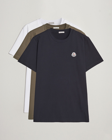Heren |  | Moncler | 3-Pack T-Shirt Black/Military/White