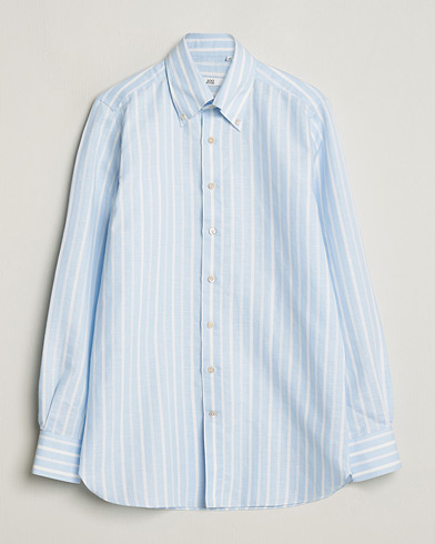 Heren | Overhemden | 100Hands | Cotton Striped Shirt Light Blue