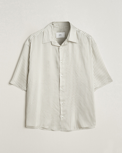 Heren | AMI | AMI | Boxy Fit Striped Short Sleeve Shirt Chalk/Sage