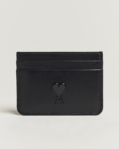 Heren |  | AMI | Tonal Heart Logo Leather Card Holder Black