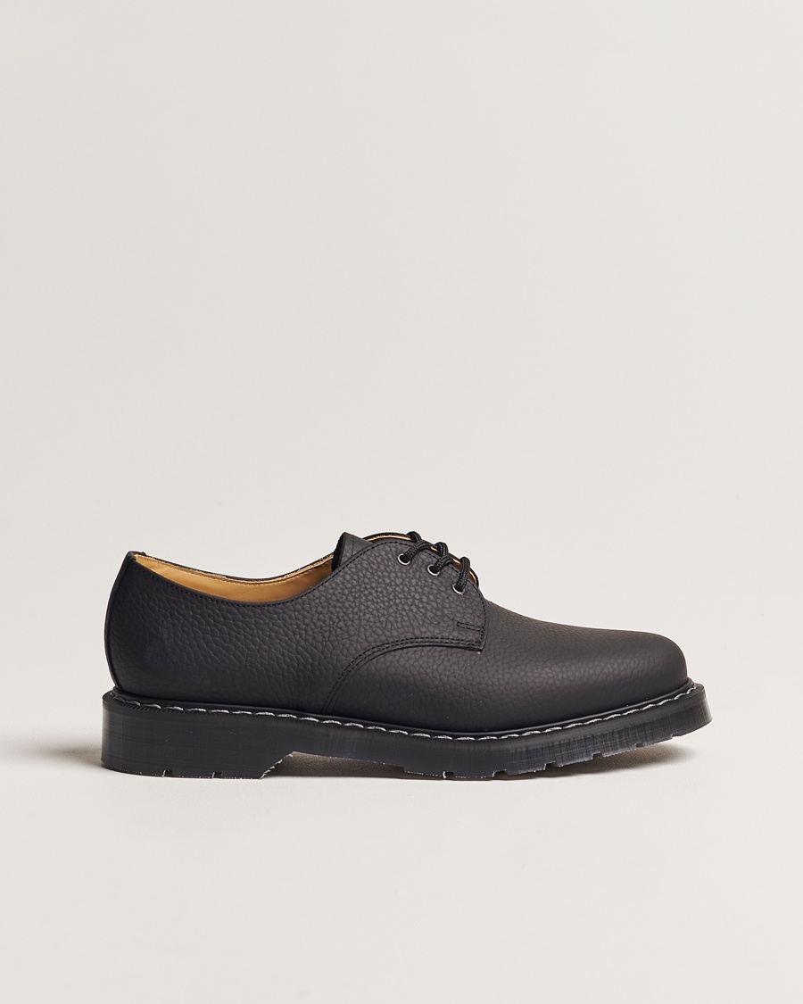 Solovair 3 Eye Gibson Shoe Black Grain – Zwart