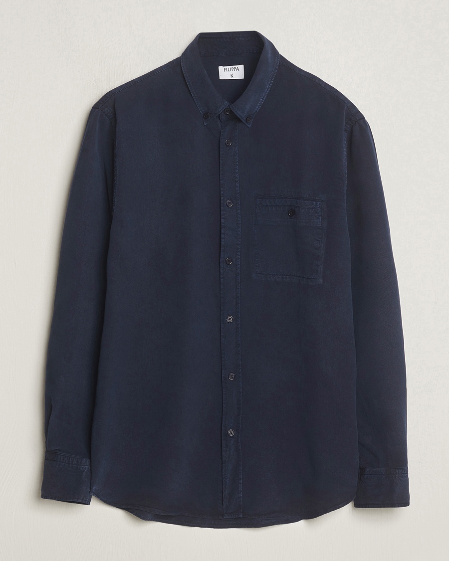 Filippa K Zachary Lyocell Shirt Navy – Blauw