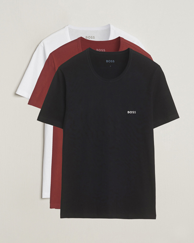 Heren | BOSS BLACK | BOSS BLACK | 3-Pack Crew Neck T-Shirt Black/White/Red