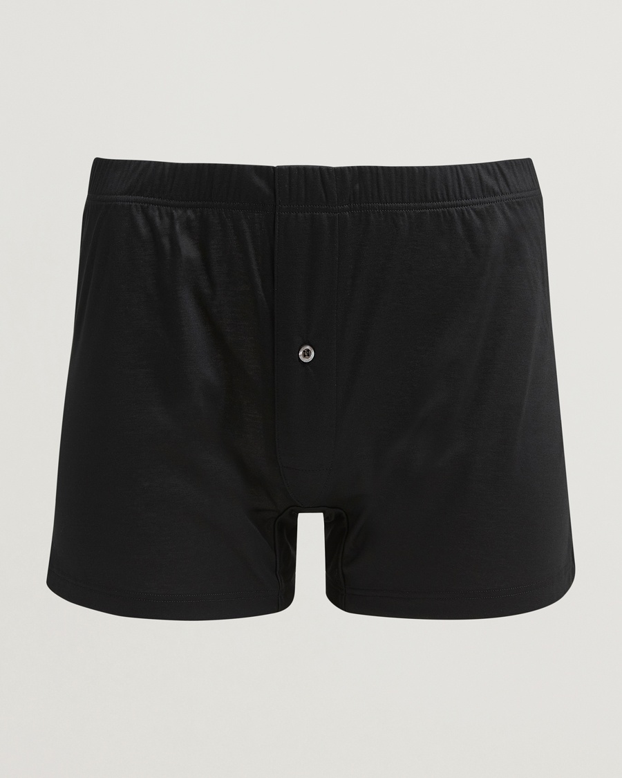 Zimmerli of Switzerland Sea island Cotton Boxer Shorts Black – Zwart