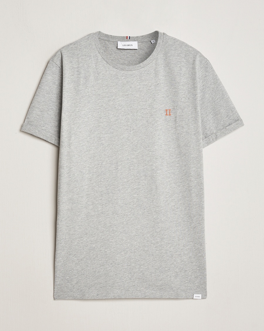 LES DEUX Nørregaard Cotton T-Shirt Grey Melange – Grijs