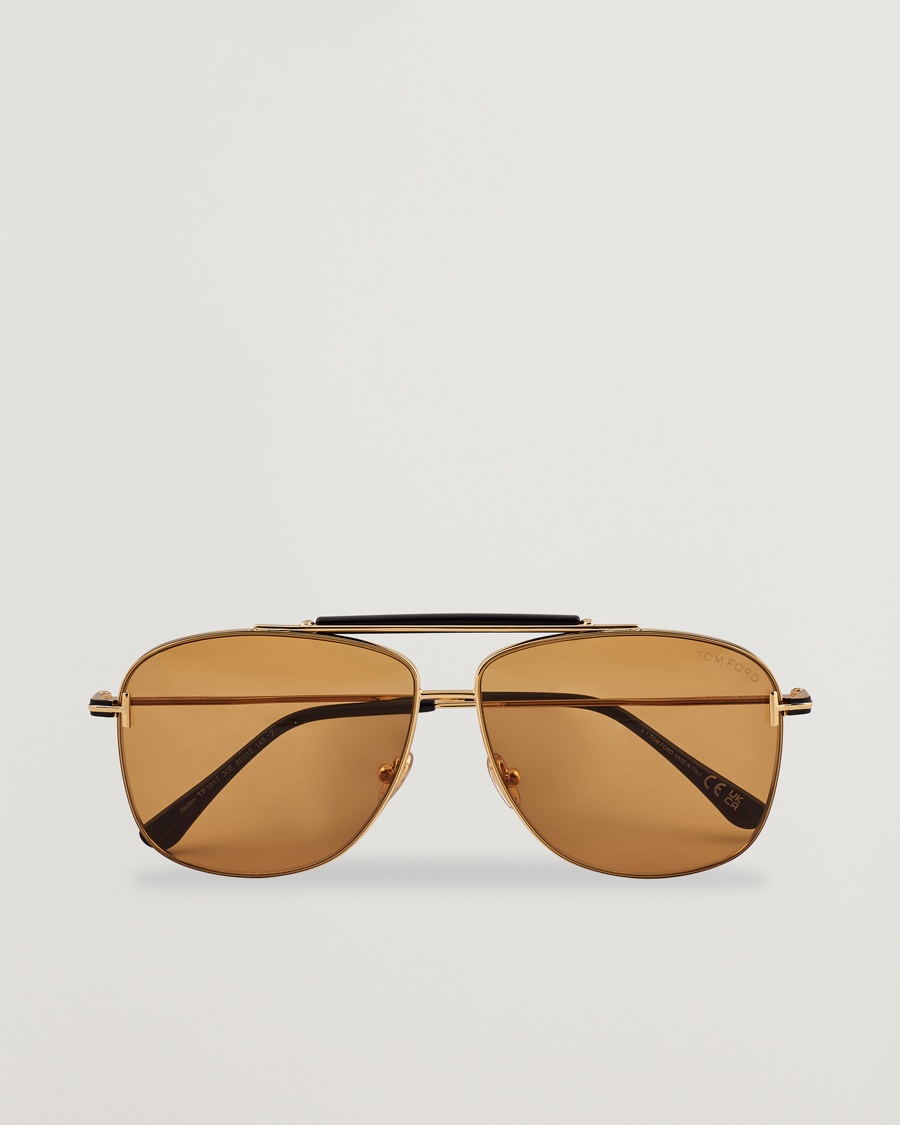 Tom Ford Jaden FT1017 Metal Sunglasses Gold/Brown – Goud