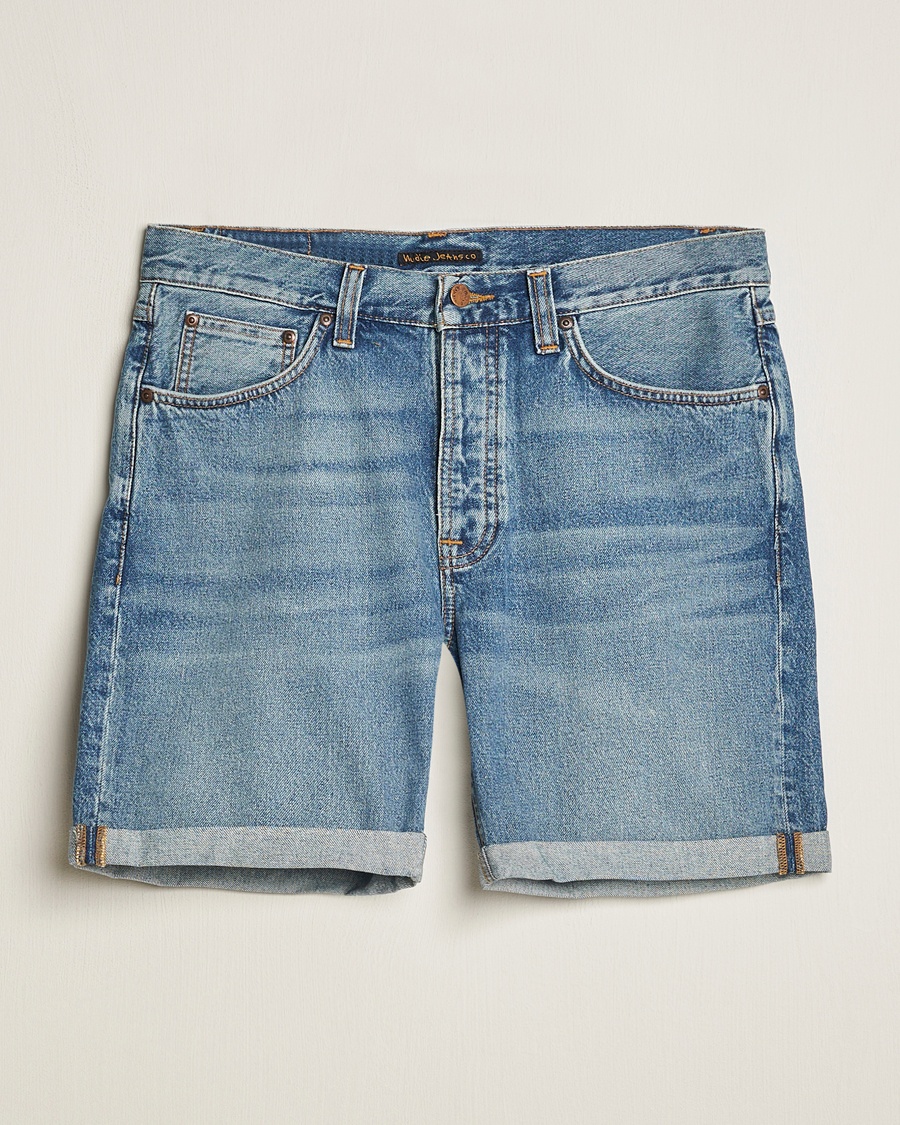 Nudie Jeans Josh Denim Shorts Blue Haze – Blauw