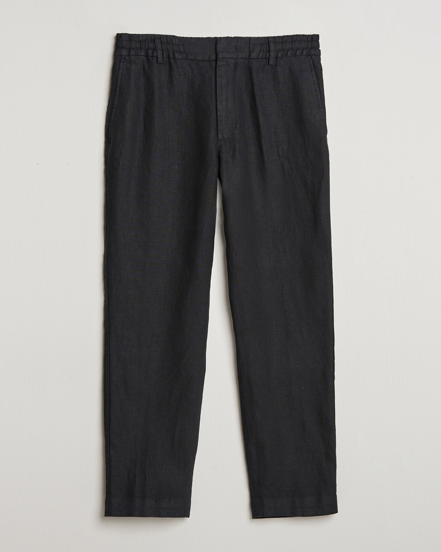 NN07 Billie Linen Drawstring Trousers Black – Zwart