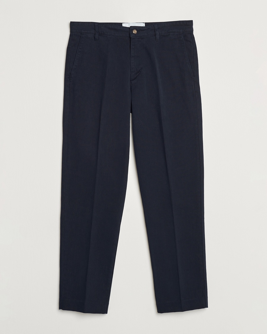 A Day's March Miller Cotton/Lyocell Trousers Navy – Blauw