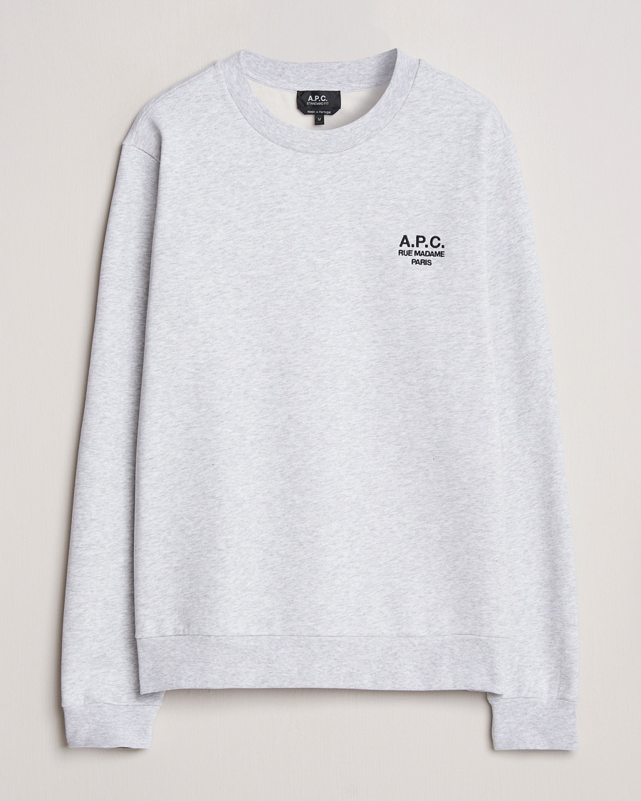A.P.C. Rue Madame Sweatshirt Heather Grey/Black – Grijs