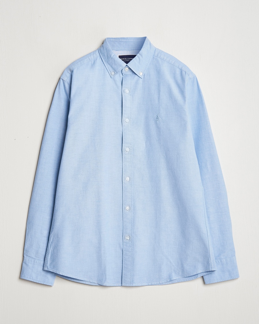 Charles Tyrwhitt Button Down Stretch Oxford Shirt Sky Blue – Blauw