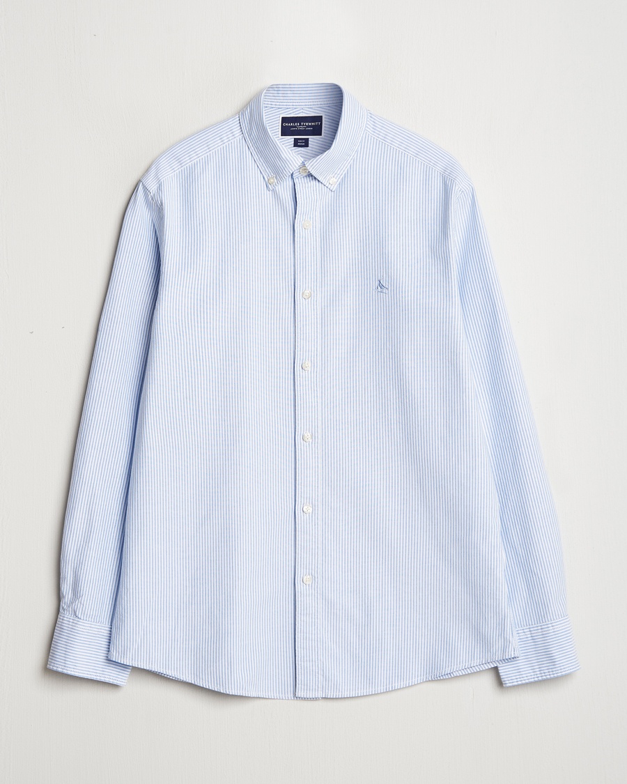 Charles Tyrwhitt Button Down Stretch Oxford Shirt Blue/Whte – Blauw
